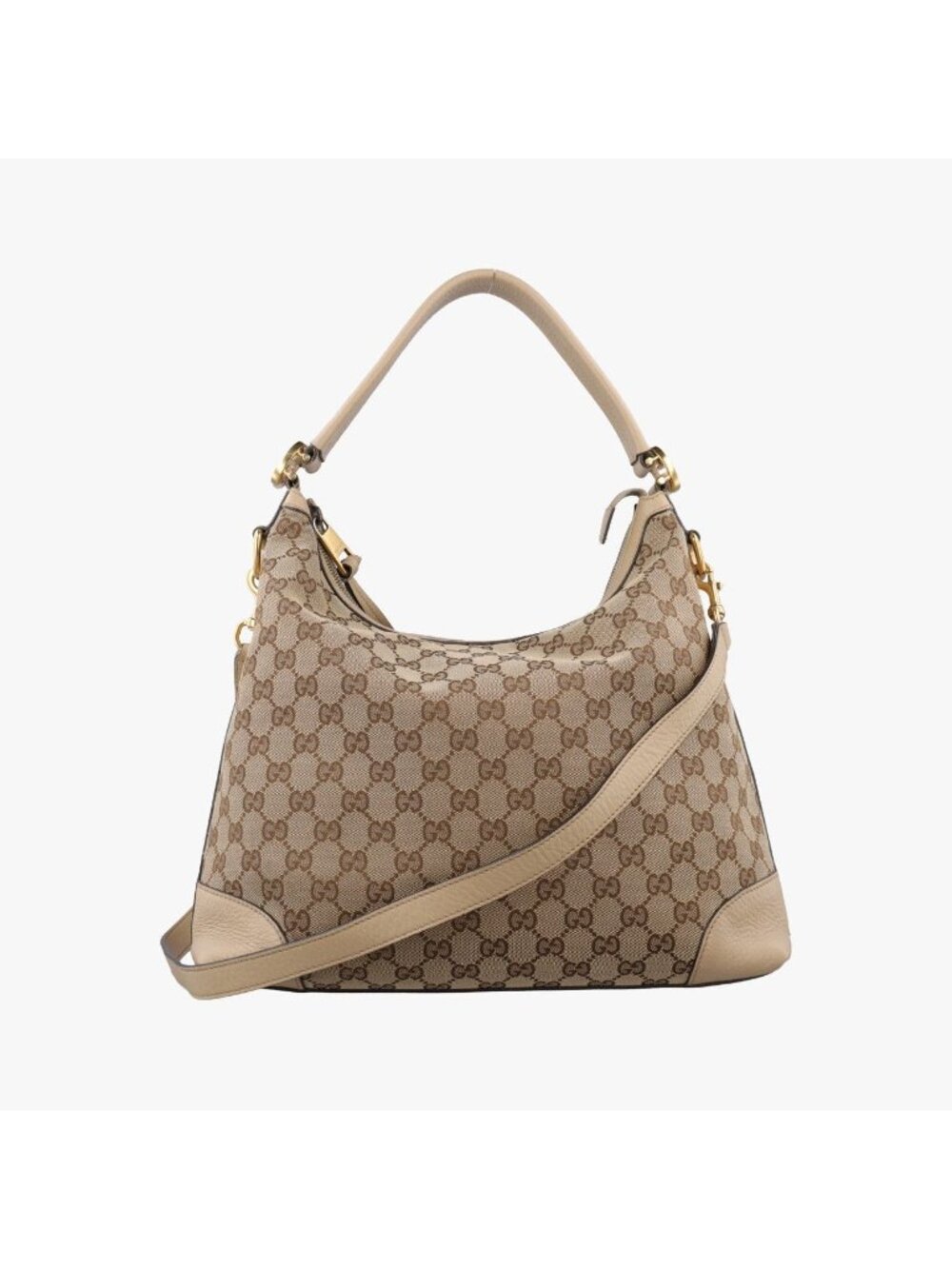 Gucci Miss GG Hobo Beige White Canvas Leather